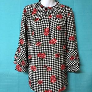 Faith and Joy Rose and Checkered Blouse